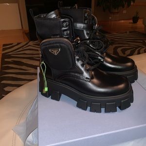 Prada combat boot